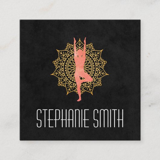 Yoga Meditation Instructor | Mandala Vierkante Visitekaartje (Voorkant)