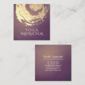 Yoga Meditation Instructor Paars Gold ZEN Symbool Vierkante Visitekaartje (Voorkant / Achterkant)