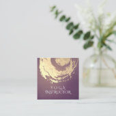 Yoga Meditation Instructor Paars Gold ZEN Symbool Vierkante Visitekaartje (Staand voorkant)