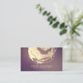 Yoga Meditation Instructor Paars Gold ZEN Symbool Visitekaartje (Staand voorkant)