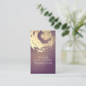 Yoga Meditation Instructor Paars Gold ZEN Symbool Visitekaartje (Staand voorkant)
