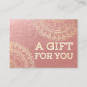 Yoga Meditation Instructor Pink Gold Foil Mandala Kortingskaartje (Voorkant)