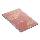Yoga Meditation Instructor Pink Gold Foil Mandala Notitieboek (Rechterzijde)
