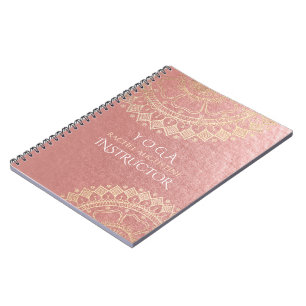 Yoga Meditation Instructor Pink Gold Foil Mandala Notitieboek