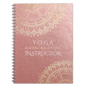 Yoga Meditation Instructor Pink Gold Foil Mandala Notitieboek (Voorkant)