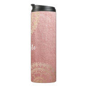 Yoga Meditation Instructor Pink Gold Foil Mandala Thermosbeker (Geroteerd rechts)