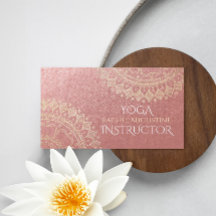 Yoga Meditation Instructor Pink Gold Foil Mandala