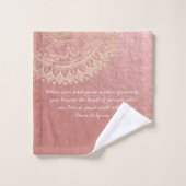 Yoga Meditation Instructor Pink Gold Mandala Quote Bad Handdoek (Wasdoekje)