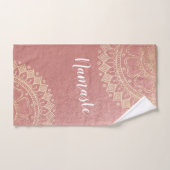 Yoga Meditation Instructor Pink Gold Mandala Quote Bad Handdoek (Handdoek)
