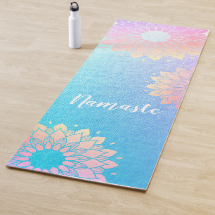Yoga Meditation Instructor Roos Blue Gold Mandala Yogamat