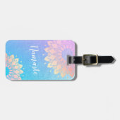 Yoga Meditation Instructor Roos Gold Foil Mandala Bagagelabel (Voorkant horizontaal)