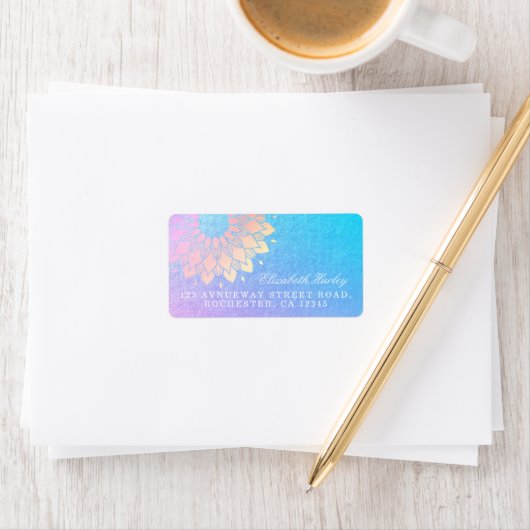 Yoga Meditation Instructor Roos Gold Foil Mandala Etiket (Insitu)