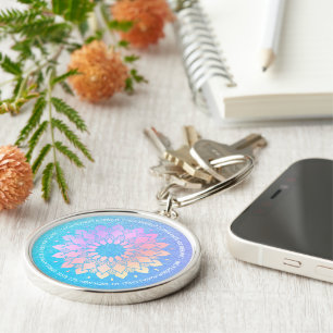 Yoga Meditation Instructor Roos Gold Foil Mandala Sleutelhanger