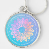 Yoga Meditation Instructor Roos Gold Foil Mandala Sleutelhanger (Voorkant)