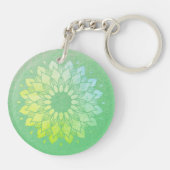 Yoga Meditation Instructor Roos Gold Foil Mandala Sleutelhanger (Achterkant)