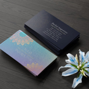 Yoga Meditation Instructor Roos Gold Foil Mandala Visitekaartje