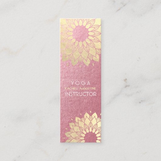 Yoga Meditation Instructor Roos Gold Mandala Lotus Mini Visitekaartje (Voorkant)