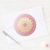 Yoga Meditation Instructor Roos Gold Mandala Lotus Ronde Sticker (Envelop)