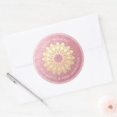 Yoga Meditation Instructor Roos Gold Mandala Lotus Ronde Sticker (Envelop)