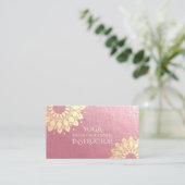 Yoga Meditation Instructor Roos Gold Mandala Lotus Visitekaartje (Staand voorkant)