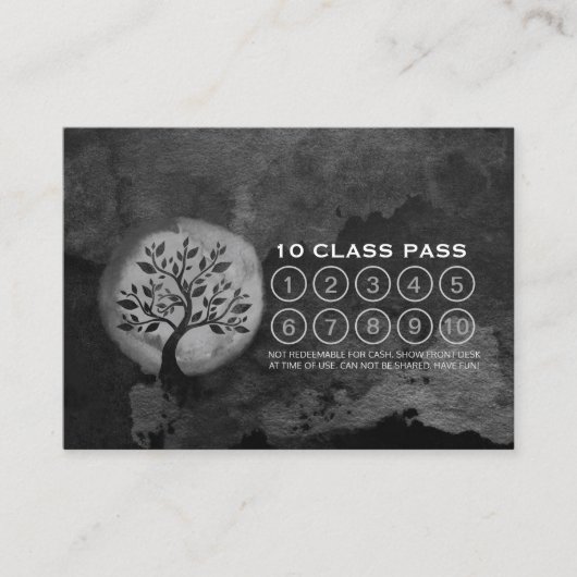 Yoga Meditation Instructor Tree Class Pass Loyalty (Voorkant)