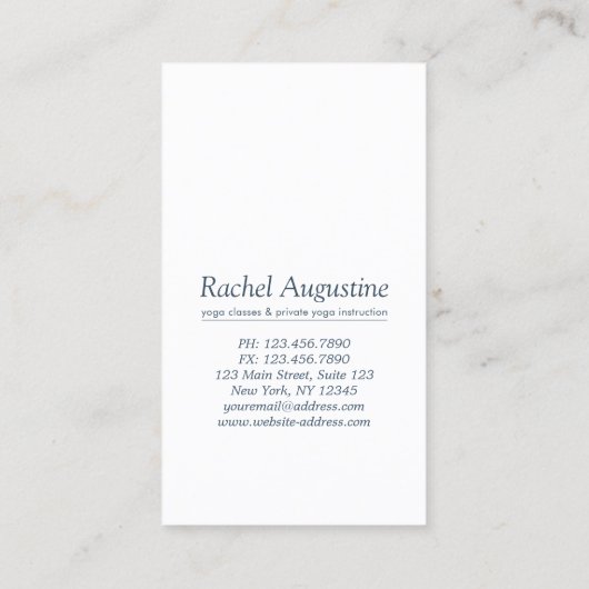 Yoga Meditation Instructor Tree Pose Gold OM Sign Visitekaartje (Achterkant)