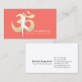 Yoga Meditation Instructor Tree Pose Gold OM Sign Visitekaartje (Voorkant / Achterkant)
