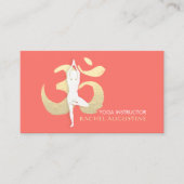 Yoga Meditation Instructor Tree Pose Gold OM Sign Visitekaartje (Voorkant)