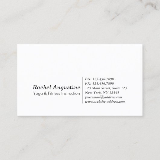 Yoga Meditation Instructor Tree Pose Gold OM Sign Visitekaartje (Achterkant)