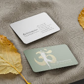 Yoga Meditation Instructor Tree Pose Gold OM Sign Visitekaartje