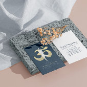 Yoga Meditation Instructor Tree Pose Gold OM Sign Visitekaartje