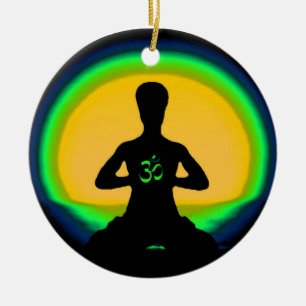 Yoga Meditation Keramisch Ornament