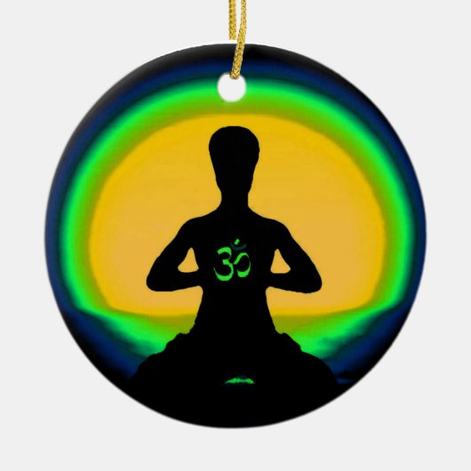Yoga Meditation Keramisch Ornament (Voorkant)