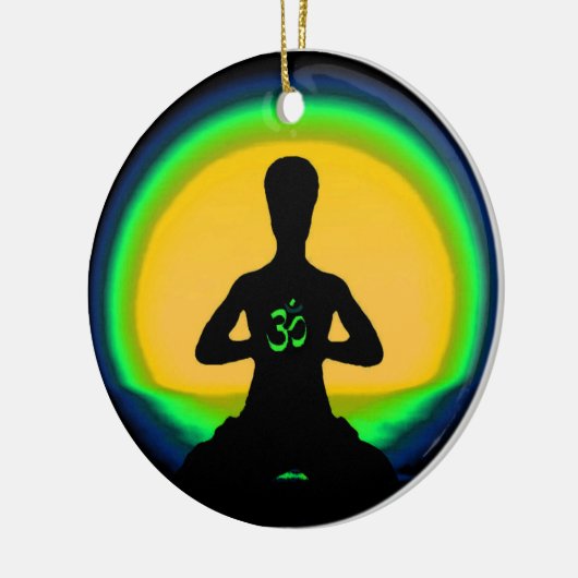 Yoga Meditation Keramisch Ornament (Links)
