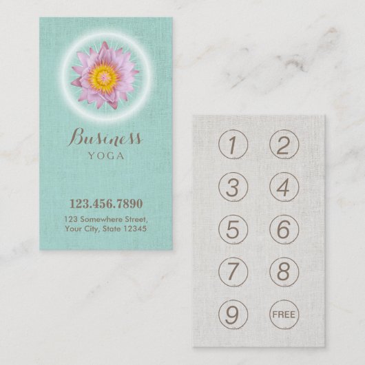 Yoga & Meditation Lotus Flower Mint Linen Loyalty (Voorkant / Achterkant)