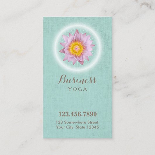 Yoga & Meditation Lotus Flower Mint Linen Loyalty (Voorkant)