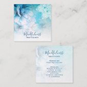 *~* Yoga Meditation Mandala Reiki Floral Glitter Vierkante Visitekaartje (Voorkant / Achterkant)