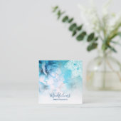 *~* Yoga Meditation Mandala Reiki Floral Glitter Vierkante Visitekaartje (Staand voorkant)