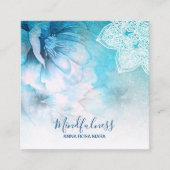 *~* Yoga Meditation Mandala Reiki Floral Glitter Vierkante Visitekaartje (Voorkant)