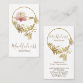 *~* Yoga Meditation Mindfulness Lotus Gold Glitter Visitekaartje (Voorkant / Achterkant)