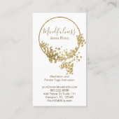 *~* Yoga Meditation Mindfulness Lotus Gold Glitter Visitekaartje (Achterkant)
