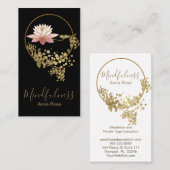 *~* Yoga Meditation Mindfulness Lotus Gold Glitter Visitekaartje (Voorkant / Achterkant)