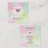 *~* Yoga Meditation Mindfulness Mandala Butterfly  Vierkante Visitekaartje (Voorkant / Achterkant)