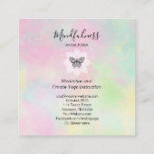 *~* Yoga Meditation Mindfulness Mandala Butterfly  Vierkante Visitekaartje (Achterkant)