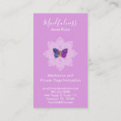 ** Yoga Meditation Mindfulness Mandala Butterfly Visitekaartje (Achterkant)