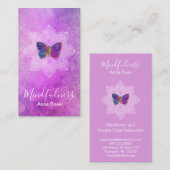 ** Yoga Meditation Mindfulness Mandala Butterfly Visitekaartje (Voorkant / Achterkant)