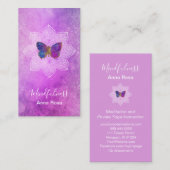 *~* Yoga Meditation Mindfulness Mandala Butterfly Visitekaartje (Voorkant / Achterkant)