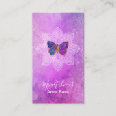 *~* Yoga Meditation Mindfulness Mandala Butterfly Visitekaartje (Voorkant)