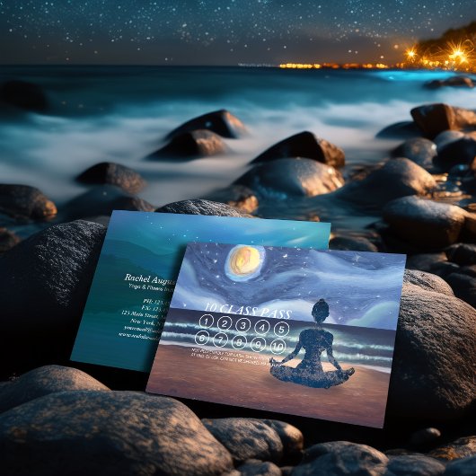 Yoga Meditation Moon Light Sky Ocean 10 Class Pass Afsprakenkaartje