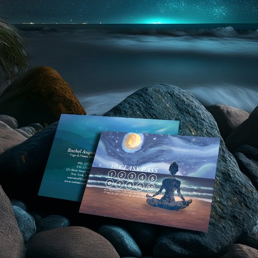 Yoga Meditation Moon Light Sky Ocean 10 Class Pass Afsprakenkaartje
